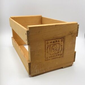 Vtg Authentic Napa Valley Box Company 20 CD DVD Game Storage Wood Crate Media
